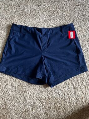 SPANX Navy High-Waist Performance Shorts